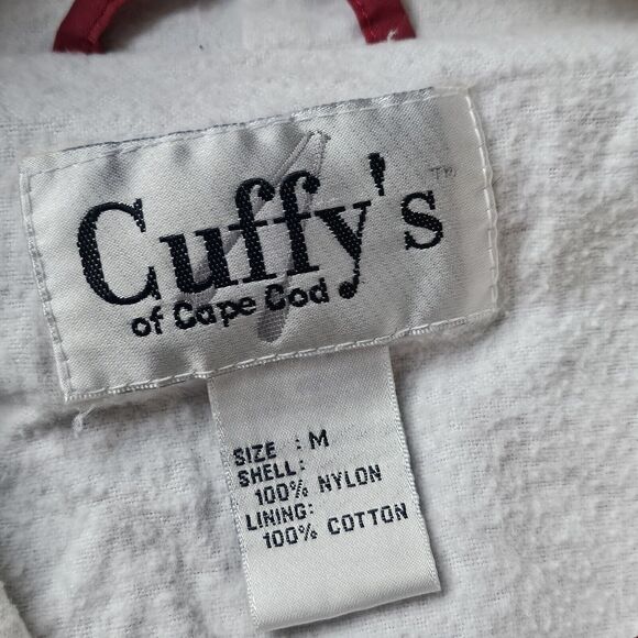 Cuffy's Cape Cod Nylon Jacket Men M Windbreaker 1/4 Zip Red Kangaroo Pocket Hood - Picture 4 of 7